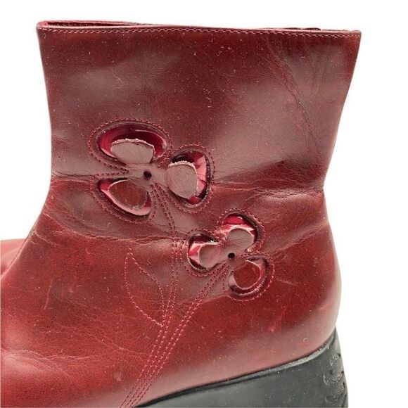 Esprit Womens Burgundy Jules Side Zip Ankle Boot US 4 - Picture 7 of 13